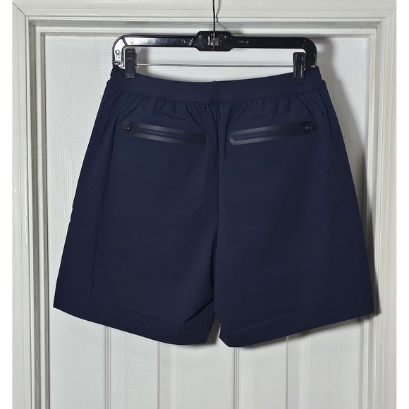 Malbon Riva Nylon Shorts Size Medium Navy Blue Performance Pockets - Picture 2 of 5